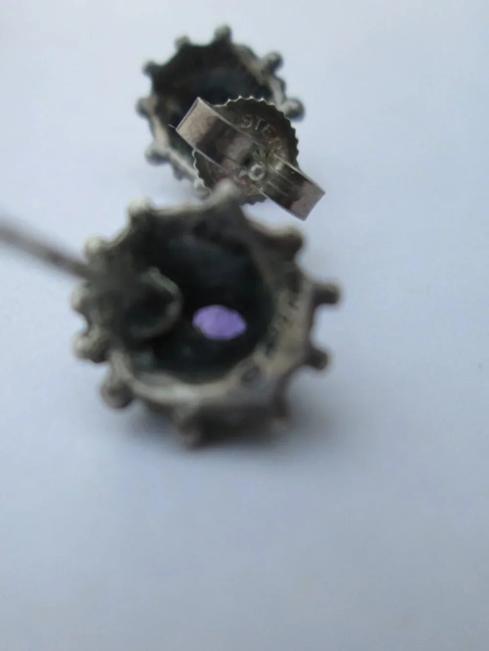 James Avery Amethyst stud sterling earrings rare firm price 60.00 - Picture 4 of 7